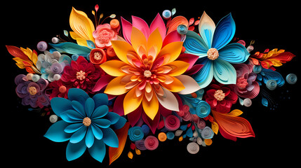 Fototapeta na wymiar Beautiful modern colorful flower design