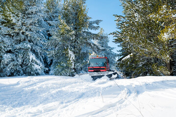 Professional Snowplow in the Mountain .Vitosha Mountain ,Bulgaria 