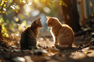 Friendship between cats, generative Ai