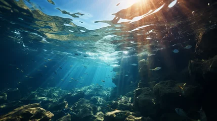Fototapeten underwater sea deeb sea deep blue sea © alexkich