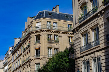 Fototapeta na wymiar typical parisians building facade , haussmannian style , 12th arrondissement