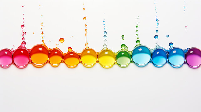 colorful bubbles on white background