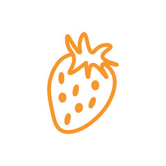 Summer element of set with outline design. Against a clean white canvas, this illustration of strawberry captures the sunny and refreshing spirit of summer. Vector illustration.