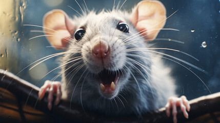 Close up portrait of a rat Detailed image