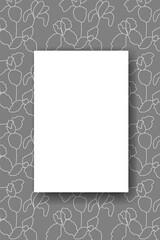 Vector. Hand drawn floral pattern. Vertical background, copy space for text. Template for postcard, wedding and party invitation, flyer, cover, brochure, social media post, magazine, poster, banner.