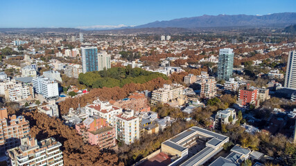 Fototapeta na wymiar Aerial view of the city of Mendoza.