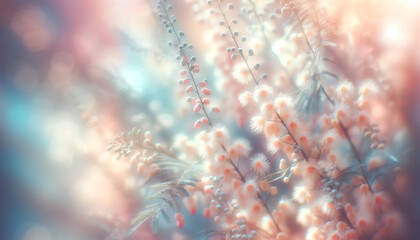 Flower background. An inspired background of blurred tamarisk flowers. Awakening nature. Copy space. Wallpaper. Calendar. Phone wallpaper.	
