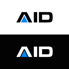 AID logo. AID set , A I D design. White AID letter. AID, A I D letter logo design. Initial letter AID letter logo set, linked circle uppercase monogram logo. A I D letter logo vector design.	
