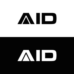 AID logo. AID set , A I D design. White AID letter. AID, A I D letter logo design. Initial letter AID letter logo set, linked circle uppercase monogram logo. A I D letter logo vector design.	
