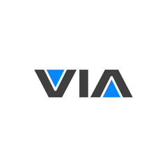 VIA logo. VIA set , V I A design. White VIA letter. VIA, V I A letter logo design. Initial letter VIA letter logo set, linked circle uppercase monogram logo. V I A letter logo vector design.	
