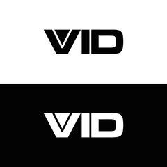 VID logo. VID set , V I D design. White VID letter. VID, V I D letter logo design. Initial letter VID letter logo set, linked circle uppercase monogram logo. V I D letter logo vector design.	
