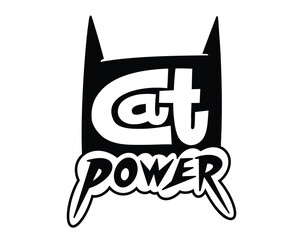 Cat power. Vector illustration in trendy doodle cartoon style. Isolated on light backgroud. T-shirt design concept. - 703261104
