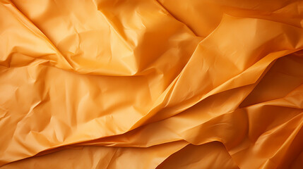 Wrinkled orange paper fragment as a background texture - obrazy, fototapety, plakaty