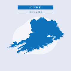 Vector illustration vector of Cork map Ireland