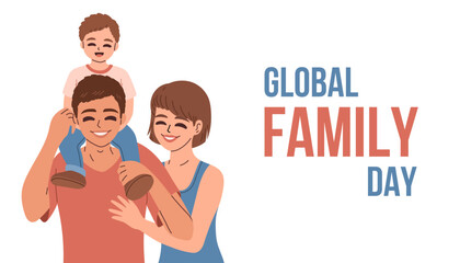 Fototapeta premium Global Family Day. Creative Global Family Day Design For Social Media post. Family Day Flat cartoon Illustration.