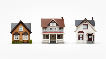 Set collection house icons isolated on white background