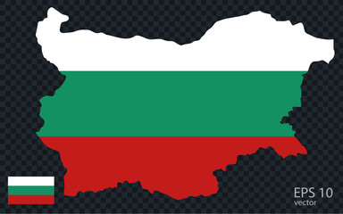 Vector map of Bulgaria. Vector design isolated on grey background.
