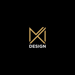 letter km or mk luxury monogram logo design