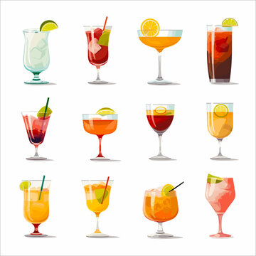 set of drinks vector illustration
