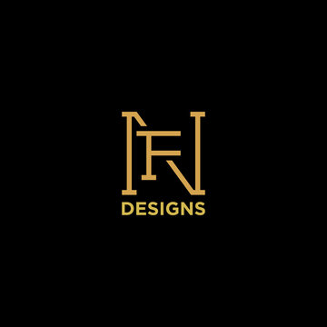 letter nf or fn luxury monogram logo design