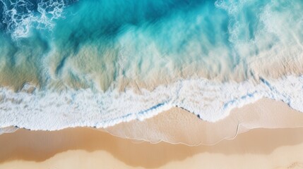 Aerial View of a Serene Beach and Crystal Clear Ocean