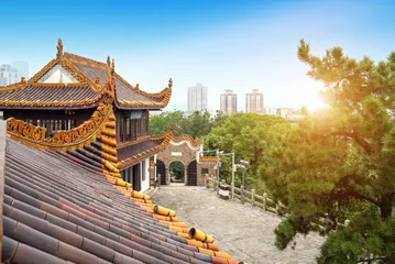 Fotobehang Tianxin Pavilion is an old Chinese pavilion located on the ancient city wall of Changsha, Hunan.  © gui yong nian