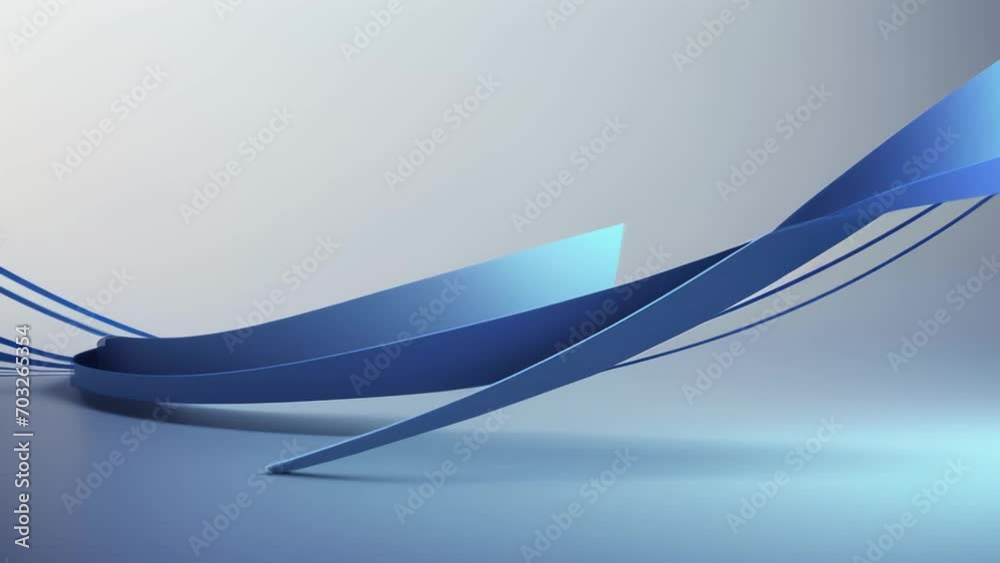 Aufkleber a blue abstract background with curved lines. generative ai