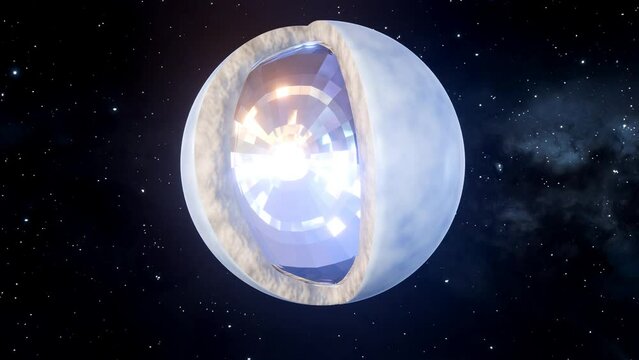 3d animation of rotating Lucy as a Diamond dwarf star, more accurately a crystallized white dwarf star