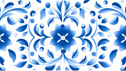 Fototapeta na wymiar Floral in blue and white. abstract botanical pattern.