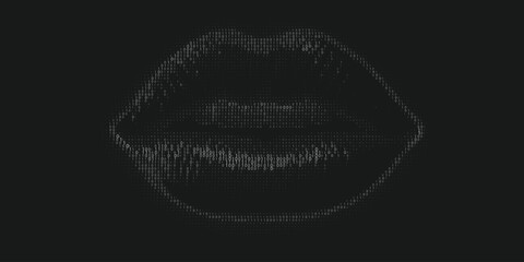 Binary lips. Digital love. Cyber kiss. 