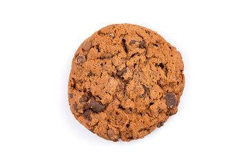 Chocolate chip cookie isolated on white