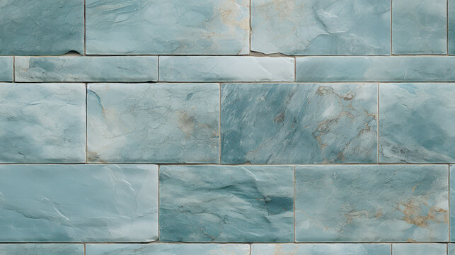 blue marbled tiled stone wall texture for background or wallpaper