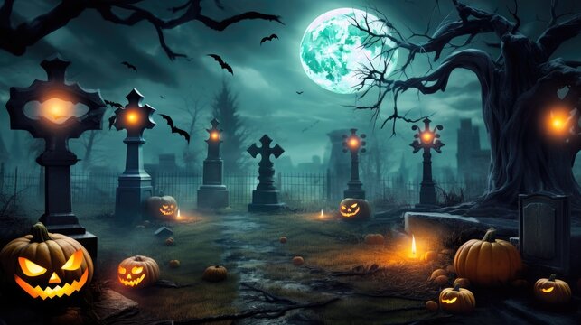 halloween scene scary background