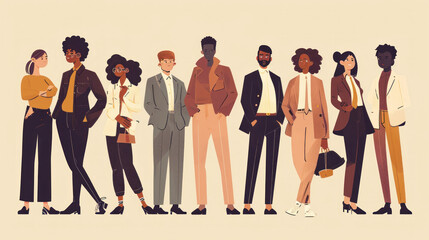 Obraz premium illustration of diversity equity and inclusion of the Business team
