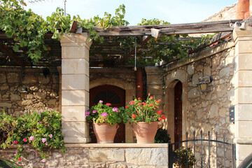 old house in a village (margarites) in crete in greece 