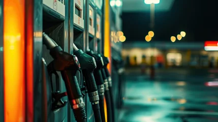 Foto op Aluminium the fuel dispenser in a gas station © EmmaStock