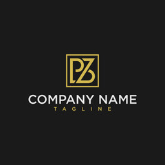 Fototapeta na wymiar bz or zb luxury initial square logo design inspiration