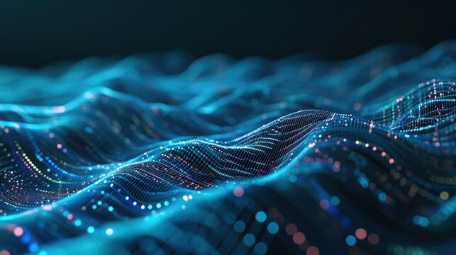 Digital tech database abstract wave