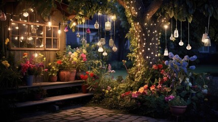 house decorated with lights