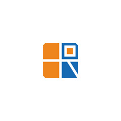 Fototapeta premium Window and R letter logo design combination.