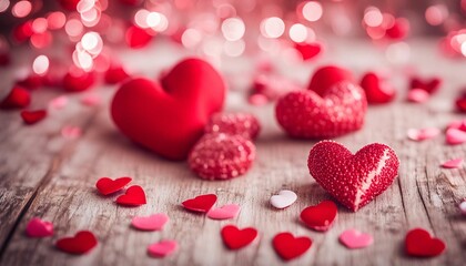 Valentine's Day-themed, heart-shaped decorations, Feeling the love in the air with all the pink and red decorations. generative Ai
