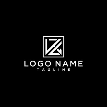 letter kz, zk luxury abstract initial square logo design inspiration