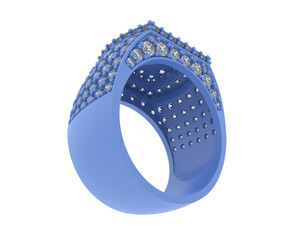 Engagement ring isolated on background. 3d rendering - illustration