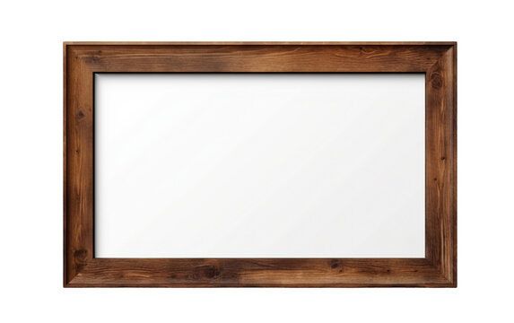 Realistic 8k Wooden Picture Frame in Action On Transparent Background.