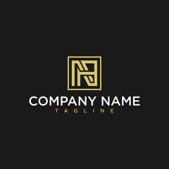 letter nh or hn luxury initial square logo design inspiration