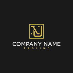 nu or un luxury initial square logo design inspiration