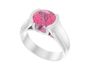 Engagement ring isolated on background. 3d rendering - illustration