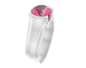 Engagement ring isolated on background. 3d rendering - illustration