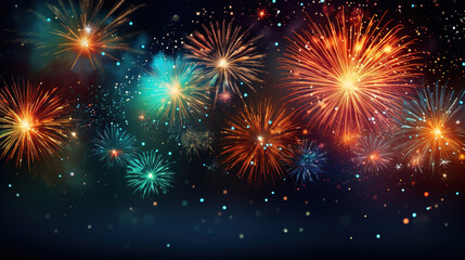 Fototapeta premium fireworks on the night sky