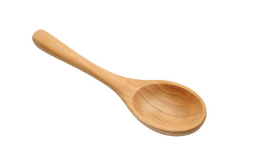 Realistic 8k Wooden Spoon in Action On Transparent Background.